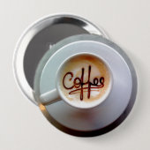 Kaffeetasse und Untertasse Latte Kaffee Button (Vorne & Hinten)
