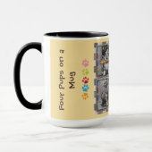 KAFFEETASSE - Vier Welpen auf einer Tasse (Links)
