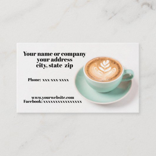 Kaffeetasse Visitenkarte (Vorderseite)