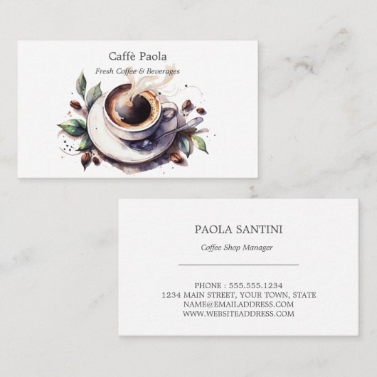 Kaffeetasse Visitenkarte (Vorne/Hinten)