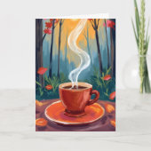 Kaffeetasse Wasserfarbenmalerei Karte (Vorderseite)