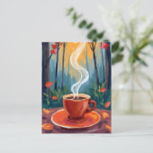 Kaffeetasse Wasserfarbenmalerei Postkarte (Stehend Vorderseite)