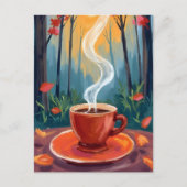 Kaffeetasse Wasserfarbenmalerei Postkarte (Vorderseite)