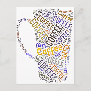 Kaffeetasse Wortkunst Postkarte