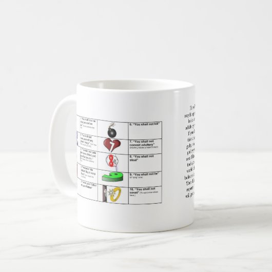 Kaffeetasse - zehn Gebote (Vorderseite Links)