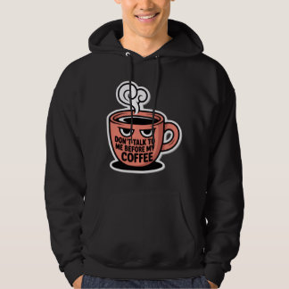Kaffeetasse, zorniger Gesichtsausdruck, Hoodie