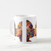 Kaffeetasse zum Feiern der Kunst des Quiltens (Vorderseite Links)