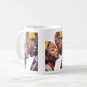 Kaffeetasse zum Feiern der Kunst des Quiltens (Vorderseite Links)