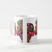 Kaffeetasse zum Feiern der Kunst des Quiltens (Vorderseite Links)