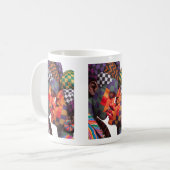Kaffeetasse zum Feiern der Kunst des Quiltens (Vorderseite Links)