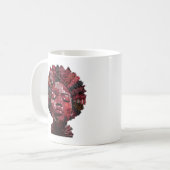 Kaffeetasse zum Feiern der Kunst weiblicher Quilte (Vorderseite Links)