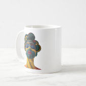Kaffeetasse zum Feiern der Kunst weiblicher Quilte (Vorderseite Links)