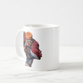 Kaffeetasse zum Feiern der Kunst weiblicher Quilte (Vorderseite Links)