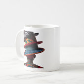 Kaffeetasse zum Feiern der Kunst weiblicher Quilte (Vorderseite Links)