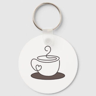 Kaffeetassen-Aufkleber Schlüsselanhänger