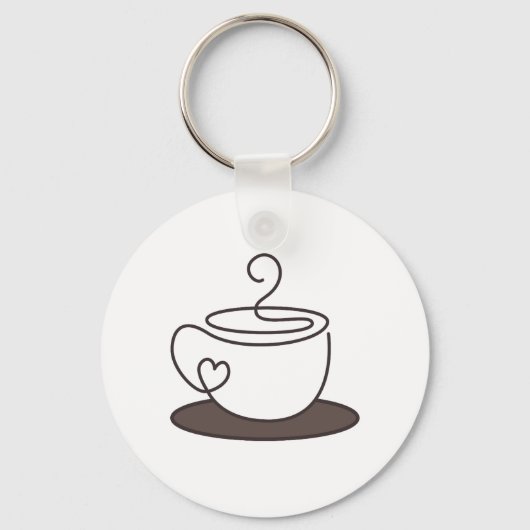 Kaffeetassen-Aufkleber Schlüsselanhänger (Vorderseite)