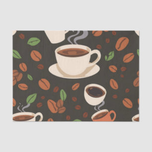 Kaffeetassen-Bohnen-Morgen-Muster Seidenpapier