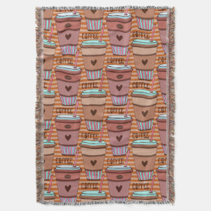 Kaffeetassen, Bohnen und Herzen Decke