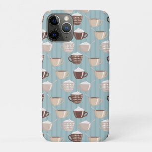 Kaffeetassen Creme Blau Vertikale Linien Koffein Case-Mate iPhone Hülle