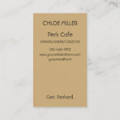 Kaffeetassen erahnen Visitenkarte (Rückseite)