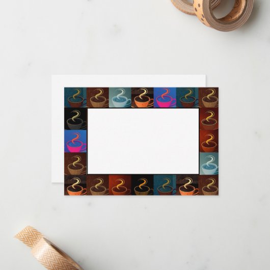 Kaffeetassen Flat Note Card Mitteilungskarte (Vorderseite/Rückseite Beispiel)