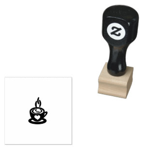Kaffeetassen-Herz-Dampf-Gummistempel-Design Gummistempel