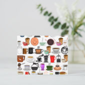Kaffeetassen (Hintergrundfarbe hinzufügen) Postkarte (Stehend Vorderseite)