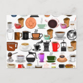 Kaffeetassen (Hintergrundfarbe hinzufügen) Postkarte (Vorderseite)