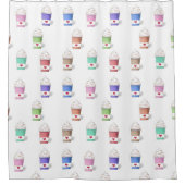 Kaffeetassen in Vollfarben Duschvorhang (Vorderseite)