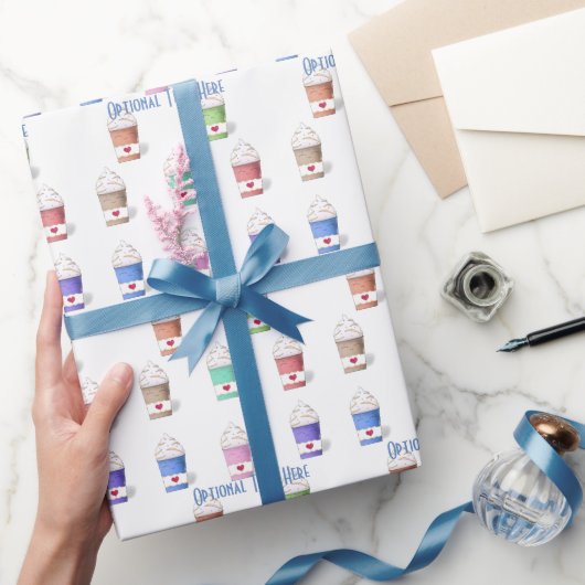 Kaffeetassen in Vollfarben Geschenkpapier (Schenken)