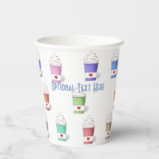 Kaffeetassen in Vollfarben Pappbecher (Vorderseite)