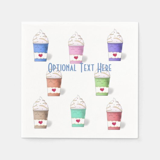 Kaffeetassen in Vollfarben Serviette (Vorderseite)