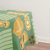 Kaffeetassen, Kaffee-Topf und Kaffeebohnen Tischdecke (Beispiel)