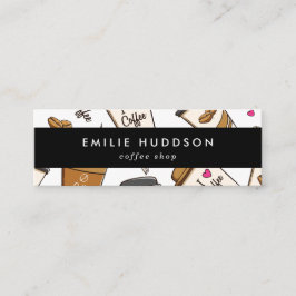 Kaffeetassen, Kaffeebohnen, Barista, Coffee Shop Mini Visitenkarte