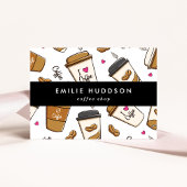 Kaffeetassen, Kaffeebohnen, Barista, Coffee Shop Visitenkarte