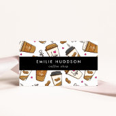 Kaffeetassen, Kaffeebohnen, Barista, Coffee Shop Visitenkarte