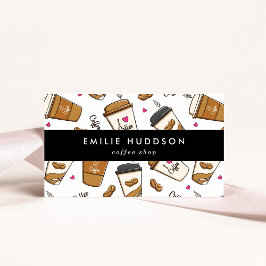 Kaffeetassen, Kaffeebohnen, Barista, Coffee Shop Visitenkarte