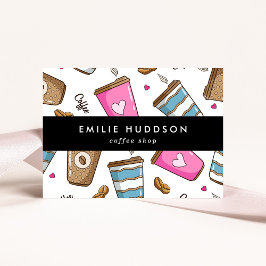 Kaffeetassen, Kaffeebohnen, Barista, Coffee Shop Visitenkarte