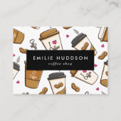Kaffeetassen, Kaffeebohnen, Barista, Coffee Shop Visitenkarte (Vorderseite)