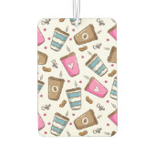 Kaffeetassen, Kaffeebohnen, Herz, Kaffee Lover Autolufterfrischer (Rückseite)