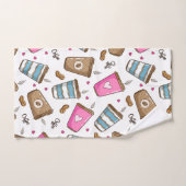 Kaffeetassen, Kaffeebohnen, Herz, Kaffee Lover Badhandtuch Set (Handtuch)