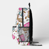 Kaffeetassen, Kaffeebohnen, Herz, Kaffee Lover Bedruckter Rucksack (Rechts)