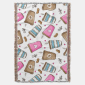 Kaffeetassen, Kaffeebohnen, Herz, Kaffee Lover Decke (Vorderseite Vertikal)