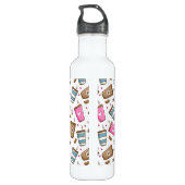 Kaffeetassen, Kaffeebohnen, Herz, Kaffee Lover Edelstahlflasche (Rückseite)