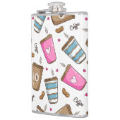 Kaffeetassen, Kaffeebohnen, Herz, Kaffee Lover Flachmann (Links)