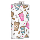 Kaffeetassen, Kaffeebohnen, Herz, Kaffee Lover Flachmann (Rechts)