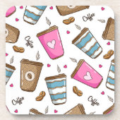 Kaffeetassen, Kaffeebohnen, Herz, Kaffee Lover Getränkeuntersetzer (Vorderseite)