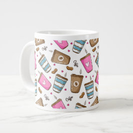 Kaffeetassen, Kaffeebohnen, Herz, Kaffee Lover Jumbo-Tasse