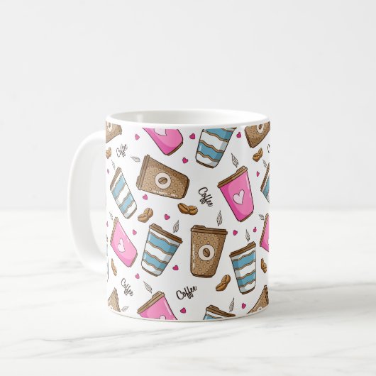 Kaffeetassen, Kaffeebohnen, Herz, Kaffee Lover Kaffeetasse (Vorderseite Links)