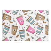 Kaffeetassen, Kaffeebohnen, Herz, Kaffee Lover Kissenbezug (Rückseite)